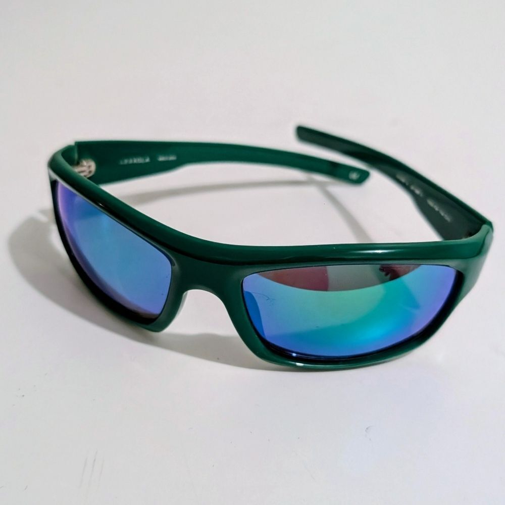 Limited Edition LEXXOLA unisex sunglasses in neo 200 Green/Multicolor Blue Lens